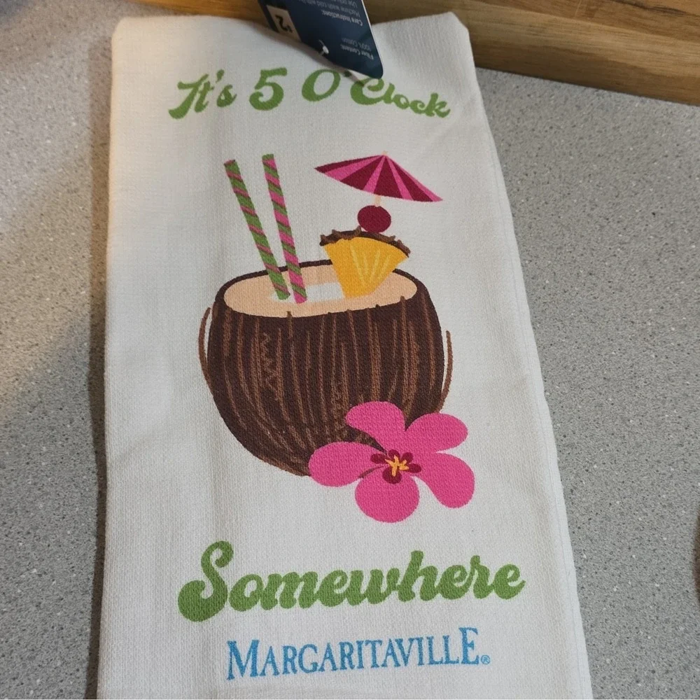 Jimmy Buffett Margaritaville License to Chill Tropical Oven Mitt And Towel Set